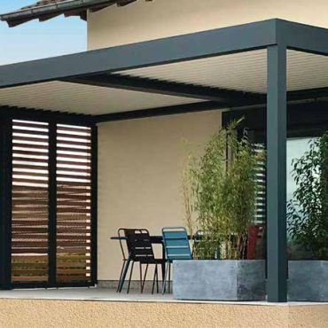 TY PAU - Partie fixe ajouré pergola aluminium et bois