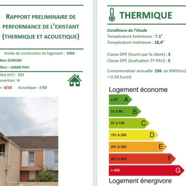 Ty PAU rapport thermique audit rénovation menuiserie Orthez tarbes Garlin Arzacq