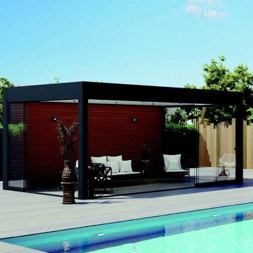 TY PAU Pool House piscine terrasse cuisine douche aluminium bois