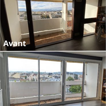 Baie aluminium Coulissante 4 vantaux 2 rails