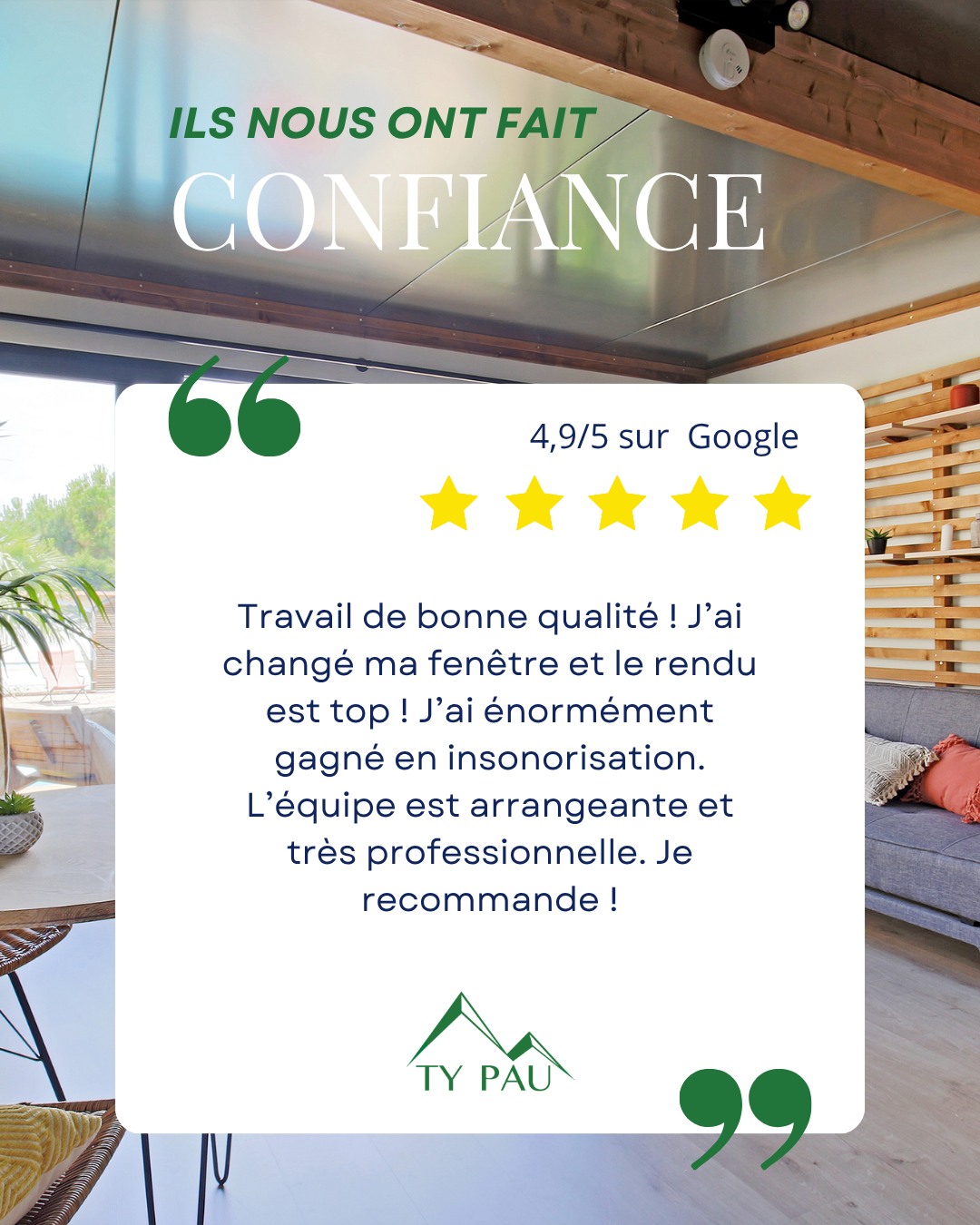 Avis client satisfait ty pau